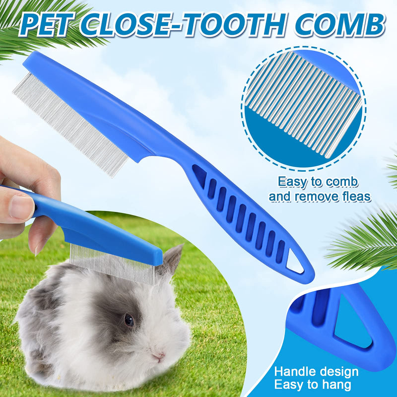 4 Pieces Rabbit Grooming Kit with Rabbit Grooming Brush Comb Pet Hair Remover Nail Clipper File Pet Shampoo Bath Brush with Adjustable Handle Pet Bath Grooming Set for Rabbit Hamster Bunny Guinea Pig - PawsPlanet Australia