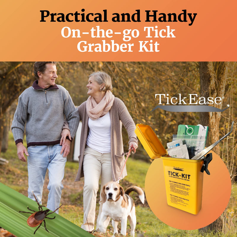 TickEase Tick Kit, Tick Removal Kit for Humans & Pets, First Aid Tick Removal Kit Tick Tweezers, Magnifier, Tick Testing Instructions, Antibiotic Ointment Packets, & More - PawsPlanet Australia