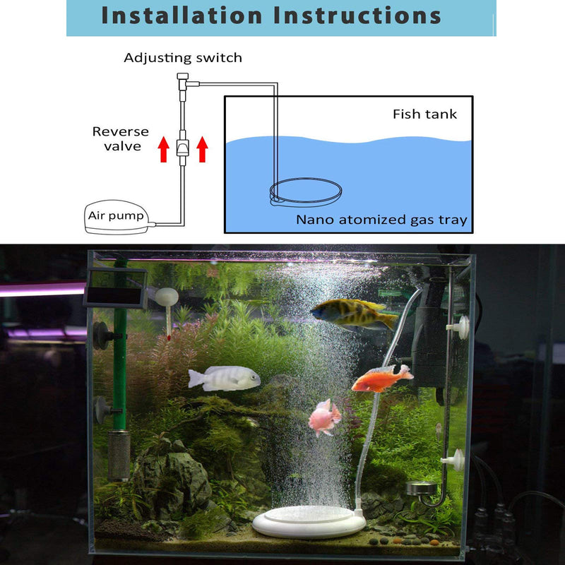 Nano Aquarium Air Stone with Control Valve 78inch Airtube Fish Tank air Bubbler High Dissolved Oxygen Diffuser for Hydroponics Plant Growth Shrimp Turtle Tank - PawsPlanet Australia