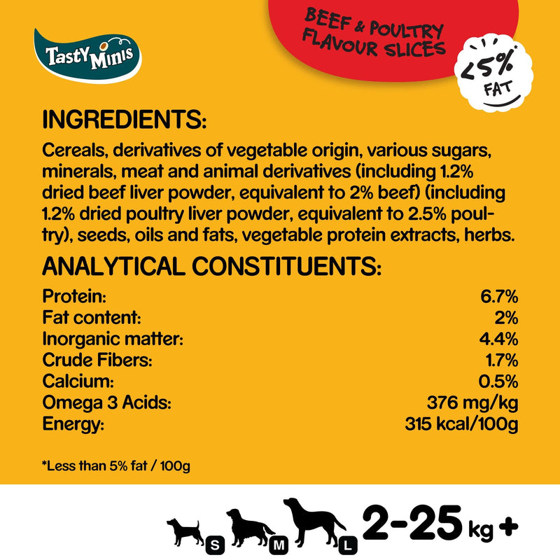 Pedigree Tasty Bites - Dog Treats Chewy Slices with Beef 155g (pack of 8) - PawsPlanet Australia