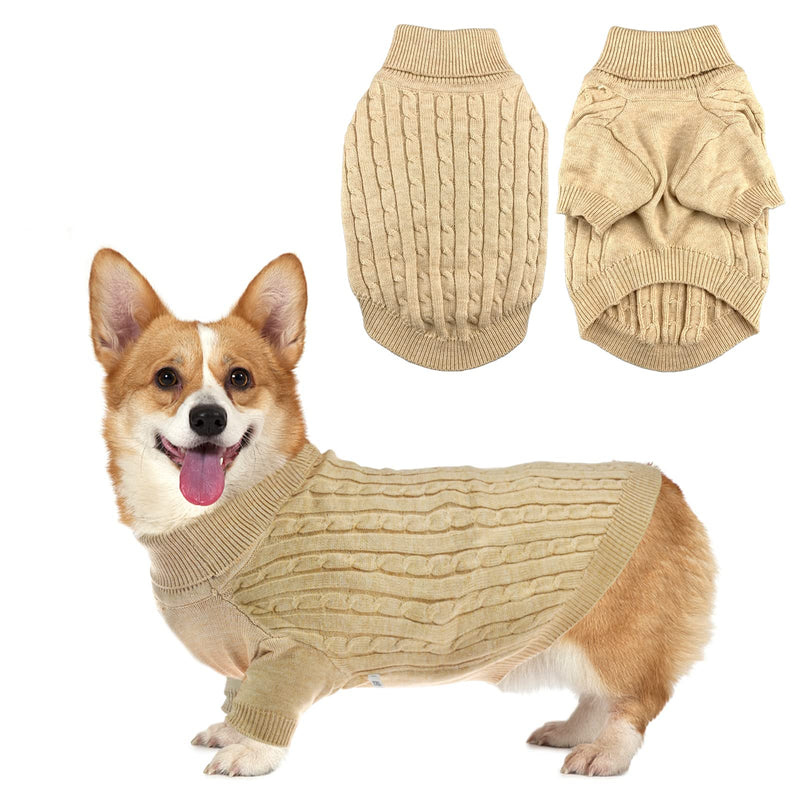 Vehomy Dog Turtleneck Sweater Dog Pullover Sweater for Small Medium Dogs Pet Knitwear Clothes Dog Knitted Sweater Outfit Puppy Dog Cat Warm Shirt Clothes M - PawsPlanet Australia