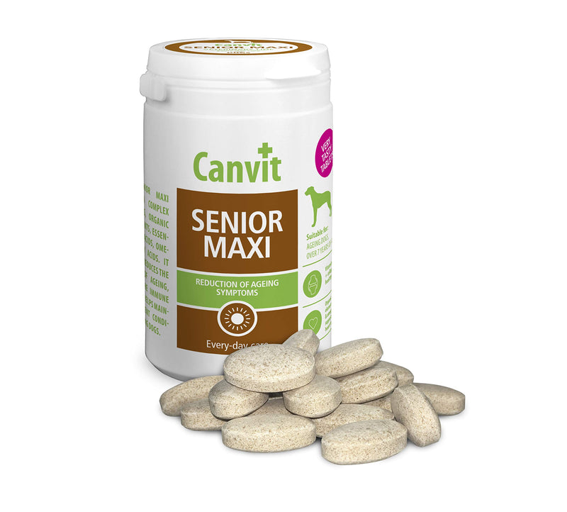 Canvit Senior Dog Multivitamins And Minerals Every Day Care Supplements To Aid Reduction Of Ageing Symptoms And Support Old Dogs Immune System (Senior Maxi, 76 Tablets) Senior Maxi - PawsPlanet Australia