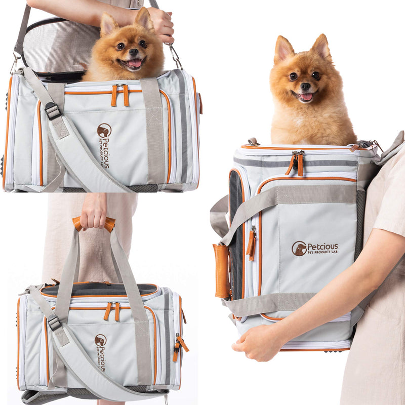 PETCIOUS Airline Approved Pet Carrier Backpack Under seat, Soft Unique Dog Purse Travel Carriers Backpacks for Hiking Camping Outdoor, Tote Front Expandable Bag for Small Puppy Dogs in Airplane Car - PawsPlanet Australia