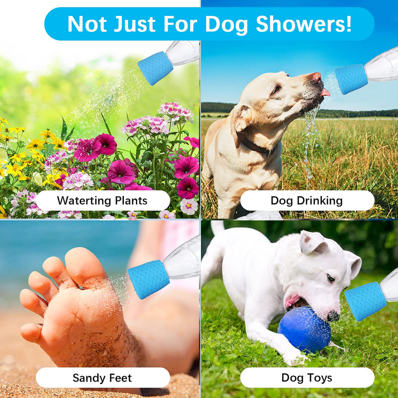 4 Pieces Portable Dog Shower Head Outdoor Shower Camp Shower Attachment Blue Green Water Sprayer Bottle Attachment Pet Shower Supplies Attachment Beach Shower for Outdoor Hiking Camping Dirt Removing - PawsPlanet Australia