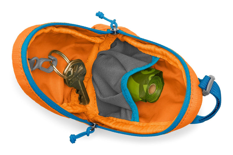 RUFFWEAR, Stash Bag Pickup Bag Dispenser for Dog Owners Orange Poppy - PawsPlanet Australia