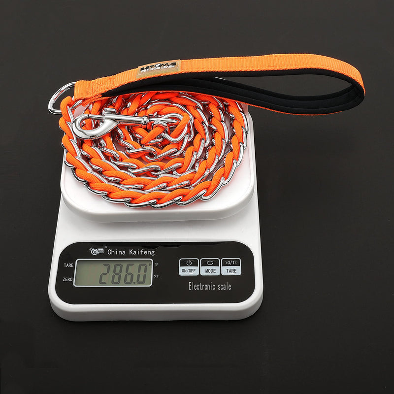 Chewy Dog Leash, 4FT/5.2FT Anti-bite Leash, Heavy Metal Dog Leash, Strong and Comfortable Padded Handle, Suitable for Medium-Sized Dogs, Large Dogs, Suitable for Walking Training (Orange, 4FT) Orange - PawsPlanet Australia