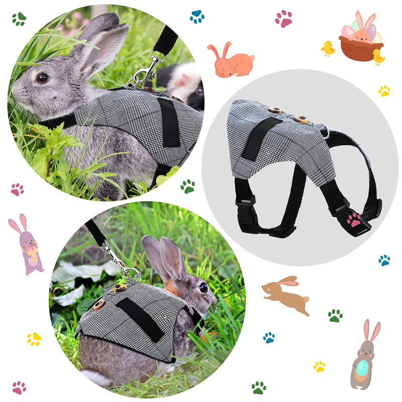 2 Pieces Rabbit Vest Harness and Leash Set Adjustable Formal Suit Style Adjustable Soft Bunny Harness for Bunny Rabbit Kitten Small Animal Walking - PawsPlanet Australia