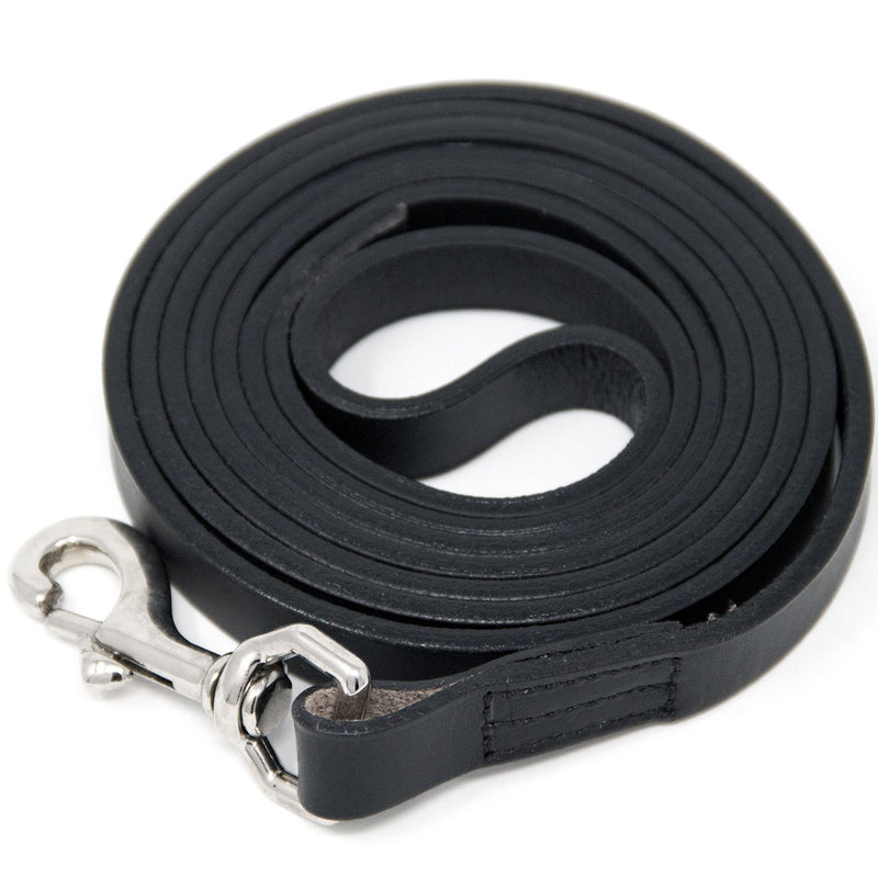 [Australia] - Hero Leather Training Leash - 6 Foot Black 