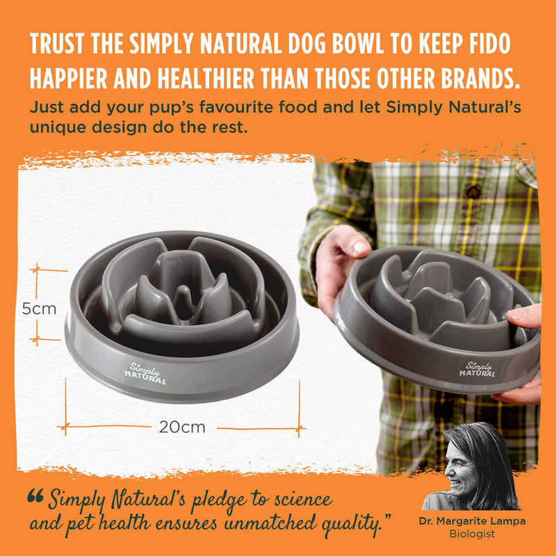 Slow Eating Dog Bowl by Simply Natural  BPA-Free Slow Feeders for Dogs and Cats to Reduce Choking and Overeating in an Improved Slow Feeder Dog Bowl - PawsPlanet Australia