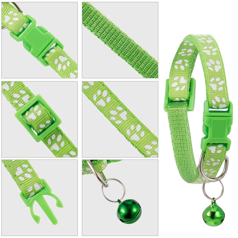 Heyu-Lotus 15-Pack Puppy Collars with Bell, Paw Print Puppy Whelping Collars Quick Release Buckle Adjustable Leash Pet Safety Collars for Puppies and Cats (multi 15) multi 15 - PawsPlanet Australia