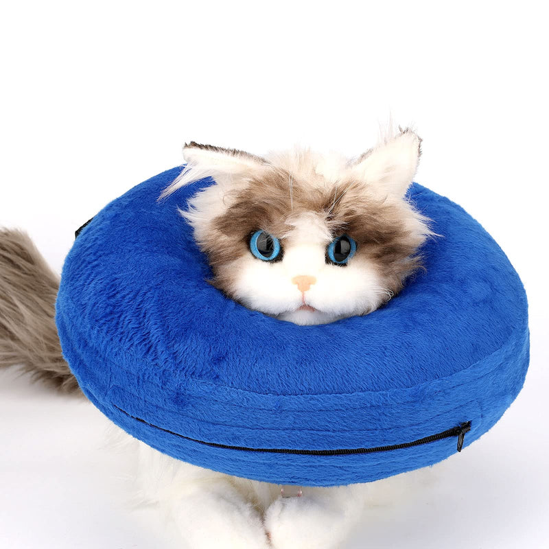 KINBOM Inflatable Soft Donut Collar for Dogs and Cats After Surgery, Prevent Pets from Touch Wounds (Blue, Cotton) - PawsPlanet Australia