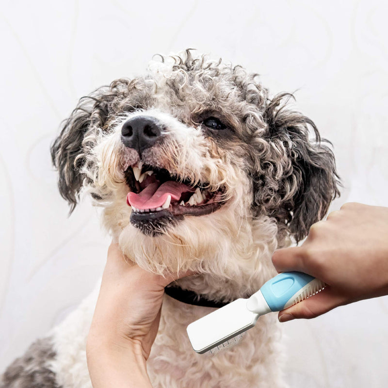 Pets First Professional Pet Mat Remover - Dematting Tool for Cat and Dog Grooming - Removes Matted Fur, Tangles, Knots, Gentle Teeth, Soft Comfort Grip - PawsPlanet Australia