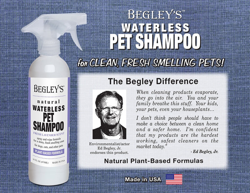 [Australia] - Begley’s Natural No Rinse Waterless Pet Shampoo, Bathless Cleaning, Deodorizing, and Odor Removal for a Shiny, Fresh Smelling Coat - Effective for Dogs, Puppies, and Cats 2-Pack Lavender 