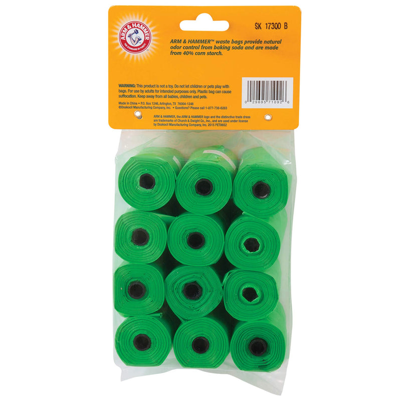 [Australia] - Petmate Arm & Hammer Disposable Pet Waste Bags 180-pack Green 