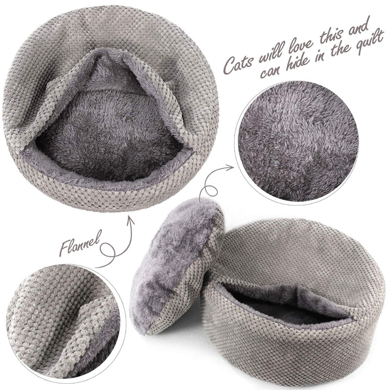 [Australia] - Winsterch Washable Warming Cat Bed House, Round Soft Cat Beds,Pet Sofa Kitten Bed, Small Cat Pet Beds 12.59 x 12.59 x 5.91 in 