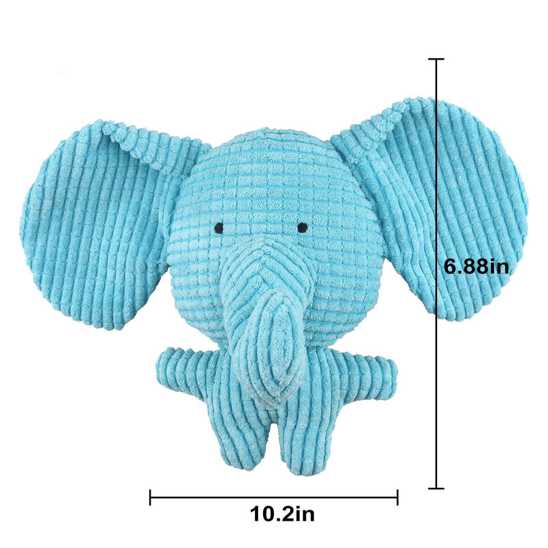 Squeaky Dog Toys for Puppy, Plush Stuffed Dogs Toy with Natural Cotton , Interactive Dog Toys for Small Pet to Cleaning Teeth (Blue elephant) Blue elephant - PawsPlanet Australia