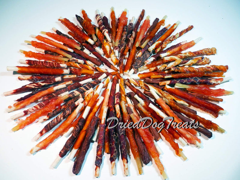 MIX - VARIETY of BESTSELLING Meaty Sticks - Crunchy Chews, Treats, Snacks Beef, Chicken, Lamb, Rabbit, Duck, Fishy Sticks Twists - PawsPlanet Australia