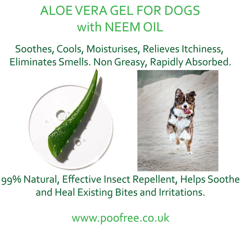 POO FREE Aloe Vera Gel WITH NEEM - for dogs - 100 g Cools and moisturizes, relieves itching and eliminates germs and odors. - PawsPlanet Australia