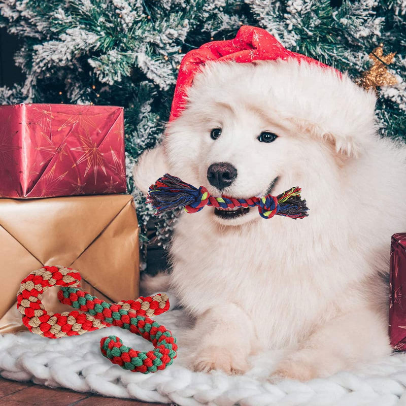 JOKILY 3 pieces dog chew toys, dog toy rope, Christmas candy cane rope, dog rope toy, Christmas dog pets chewing, dog toy candy cane, Christmas dog toy (A) D - PawsPlanet Australia