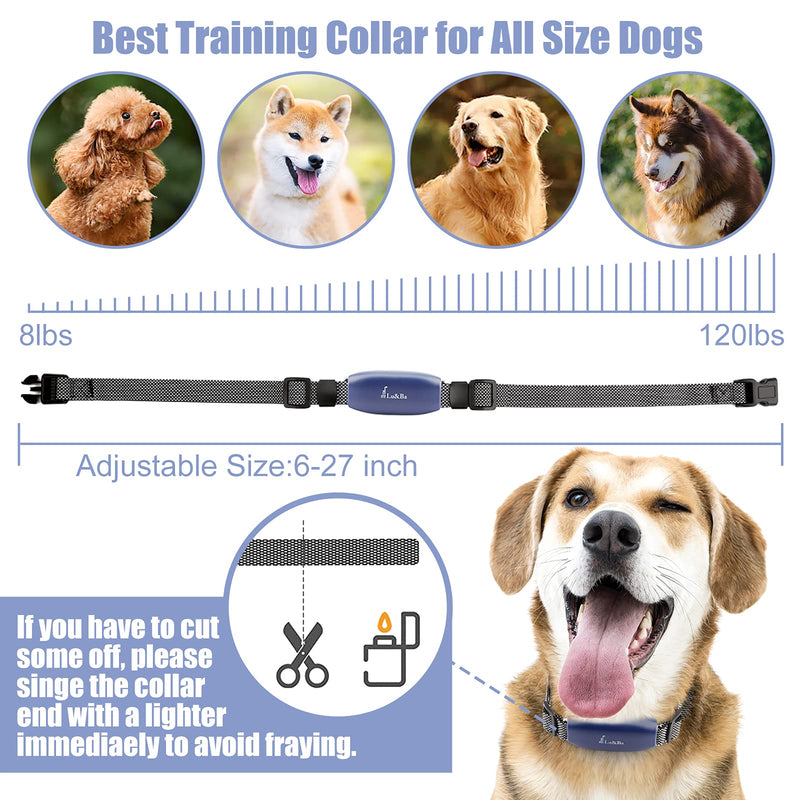 Lu&Ba Dog Training Collar with Remote, Rechargeable Waterproof Dog Shock Collar with 3 Safe Training Modes Beep Vibration and Static Shock - PawsPlanet Australia