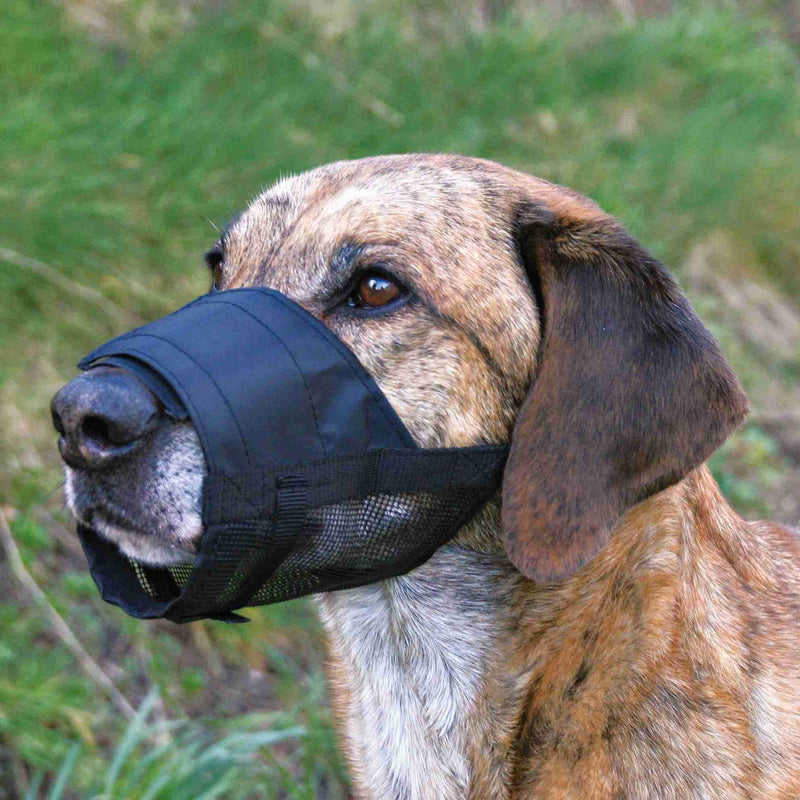 Trixie 19261 muzzle with mesh insert, polyester, S, black - PawsPlanet Australia