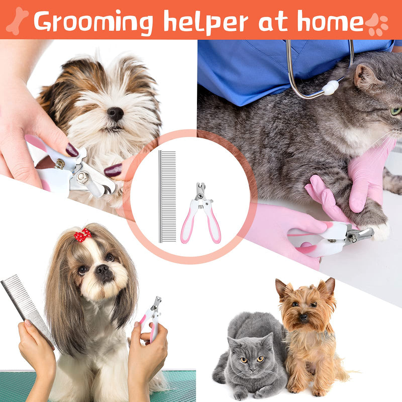 Pet Grooming Hammock for Cats & Dogs Hanging Harness Pet Supplies Kit with Nail Clippers Trimmer, PET Comb, Nail File Adjusting Band Grooming Table for Cats Dogs Bathing Washing Small Pink - PawsPlanet Australia