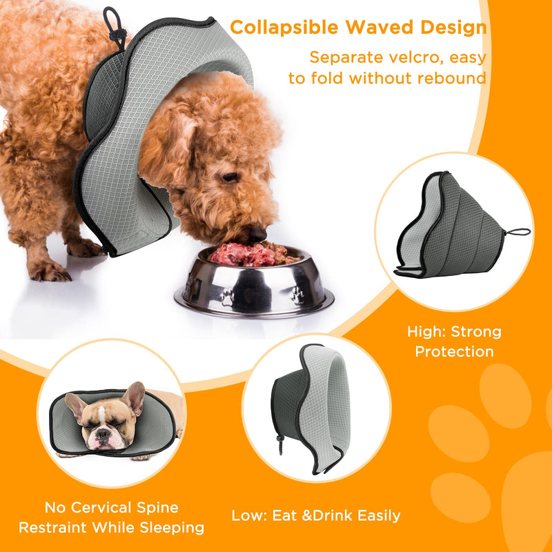BONTHEE Dog Neck Collar, Breathable Pet Elizabethan Soft Protective Collar Dog After Surgery, Adjustable Elizabethan Collar for Large Dogs to Stop Licking Wound, Lightweight M Grey - PawsPlanet Australia