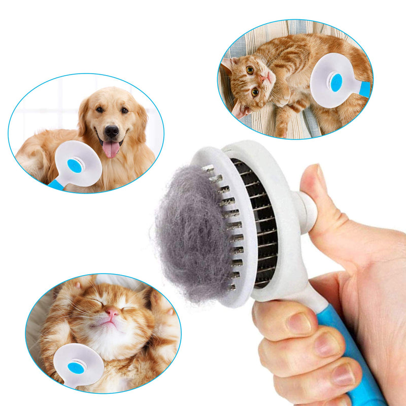 Cat and Dog Brush, Self Cleaning Slicker Brush for Shedding Pet Grooming Tool Brush , Removes Loose Undercoat - PawsPlanet Australia