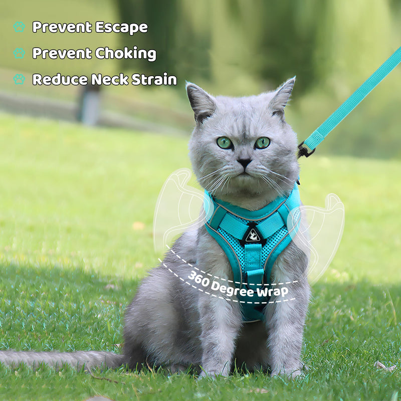 Cat Harnesses with Leash Adjustable Harness for Cats Breathable Escape Proof Chest Harness for Kittens, Dogs Puppies Train Walking (M) M - PawsPlanet Australia