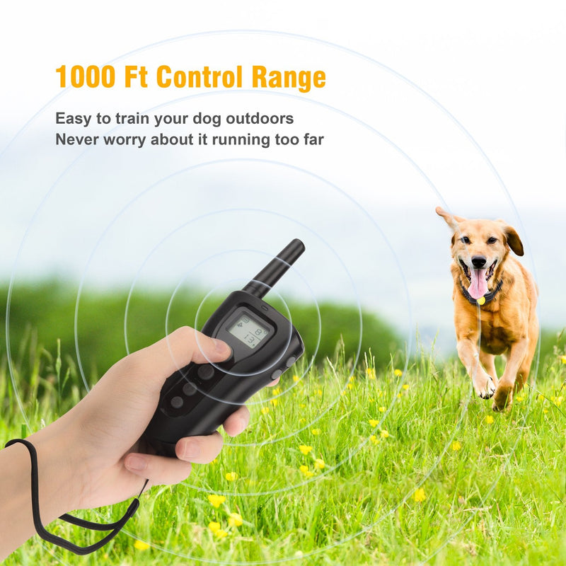 Bousnic Dog Training Collar 2 Dogs Upgraded 1000ft Remote Rechargeable Waterproof Electric Shock Collar with Beep Vibration Shock for Small Medium Large Dogs (15lbs - 120lbs) - PawsPlanet Australia