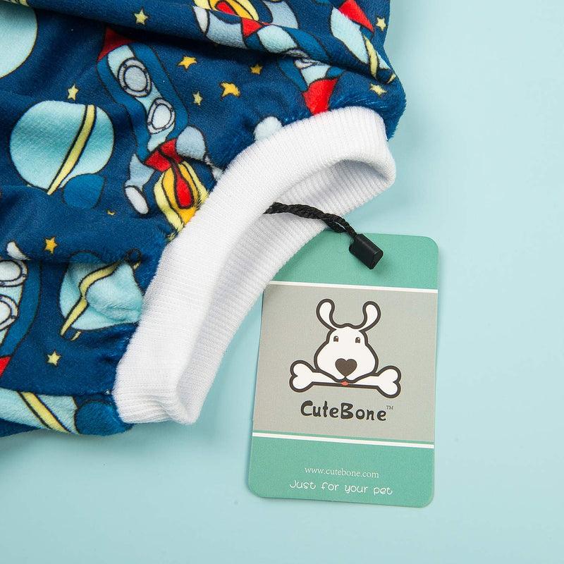 [Australia] - CuteBone Dog Pjs Onesies Pet Clothes Jumpsuit Apparel Soft Pajamas M (Chest Girth16.5’’) Rocket 