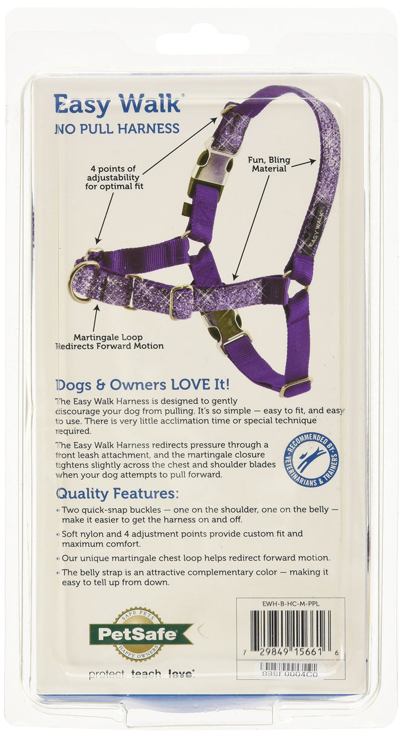 [Australia] - PetSafe Bling Easy Walk Harness Medium Purple Bling 