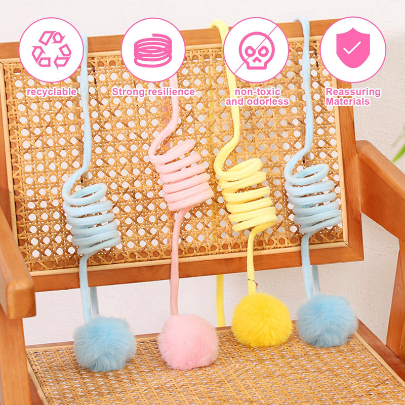 Cat Toy Hanging Door Frame Self-employment Interactive Cat Toy Intelligence Cat Toy Retractable Kitten Wand Toy Cat Toys (Pack of 4) - PawsPlanet Australia