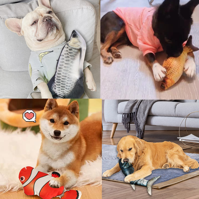 Flopping Fish Electric Moving Dog Fish Toy，Realistic Flopping Fish Rocking Dog Toy，Interactive Pet Toys for Dog Exercise，Small and Medium Dog Floppy Fish Animal Toy Salmon - PawsPlanet Australia