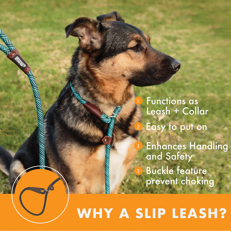 Friends Forever Extremely Durable Dog Rope Leash, Premium Quality Mountain Climbing Rope Lead, Strong, Sturdy Comfortable Leash Supports The Strongest Pulling Large Medium Dogs 6 feet, Blue - PawsPlanet Australia