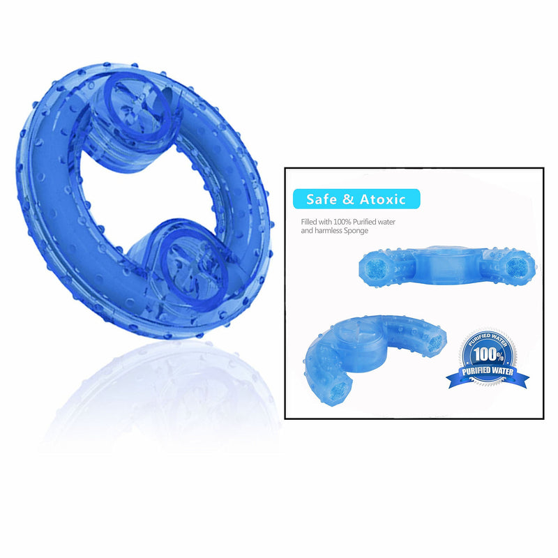 Cisixin Pet Dog Chew Toy Arctic Freeze Fetch Food Cooling Ring Teether For Puppy Cat Pet (Blue) - PawsPlanet Australia