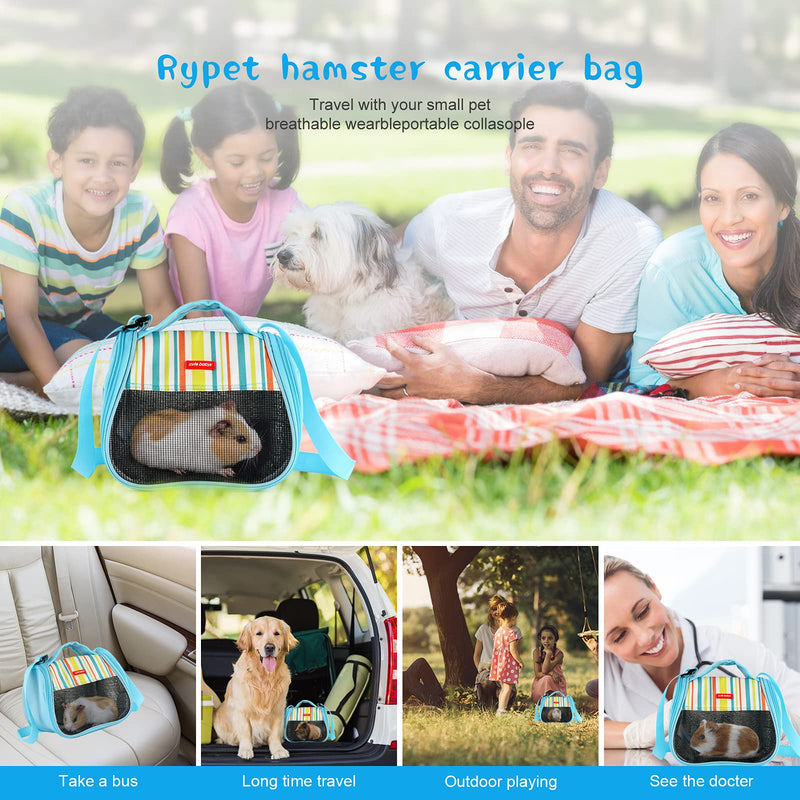 Rypet Guinea Pig Carrier Bag - Portable Breathable Outgoing Bag for Guinea Pig Hedgehog Squirrel Chinchilla and Other Similar Sized Animal Blue - PawsPlanet Australia