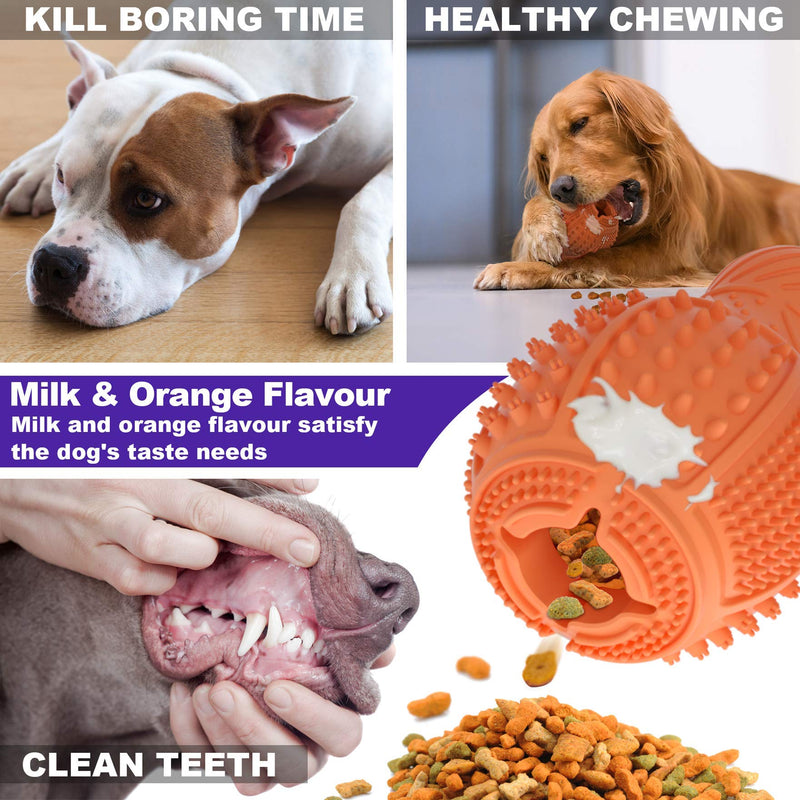 Suction Cup Dog Toy, Durable Natural Rubber Interactive Dog Puppy Chew Toys for Bored , Dog Puzzle Toys with Teeth Cleaning and Food Dispensing TP6 orange-purple Giant - PawsPlanet Australia