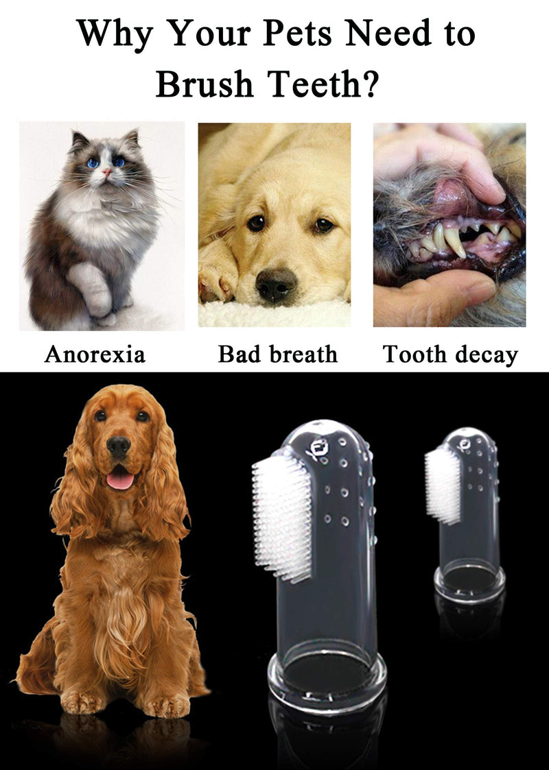 LAMXIN Dog Toothbrush for Dog Teeth Cleaning, Soft Silicone Finger Toothbrush for Dogs, Comfortable, No Damage to Gums, Natural, EP, Used as Cat Toothbrush and All Pet as Well - PawsPlanet Australia