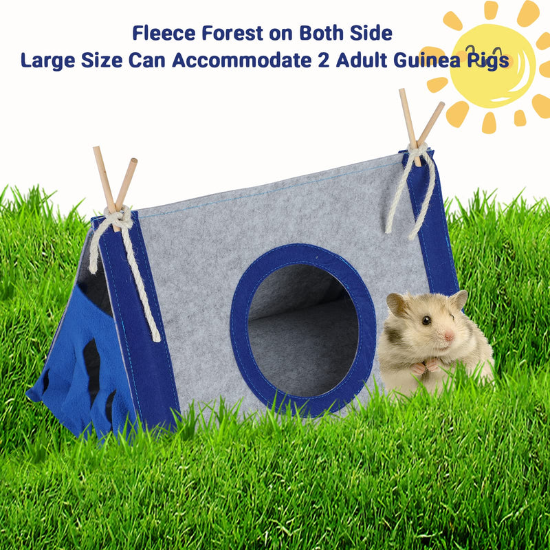 Snewvie Guinea Pig Hideout Hideaway, Corner Fleece Small Animal Hideout Hide Out for Guinea Pig Chinchilla Rabbit Bunny Rat Hedgehog Squirrel Ferret and Other Small Pet House Navy Blue - PawsPlanet Australia