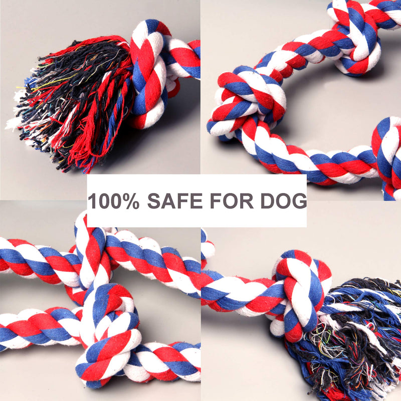 Youngever 3.2 Feet 5 Knots Dog Rope Toys for Aggressive Chewers Tough Rope Chew Toys for XL Large and Medium Dog Indestructible Rope for Large Breed Dog Tug War Teeth Cleaning - PawsPlanet Australia