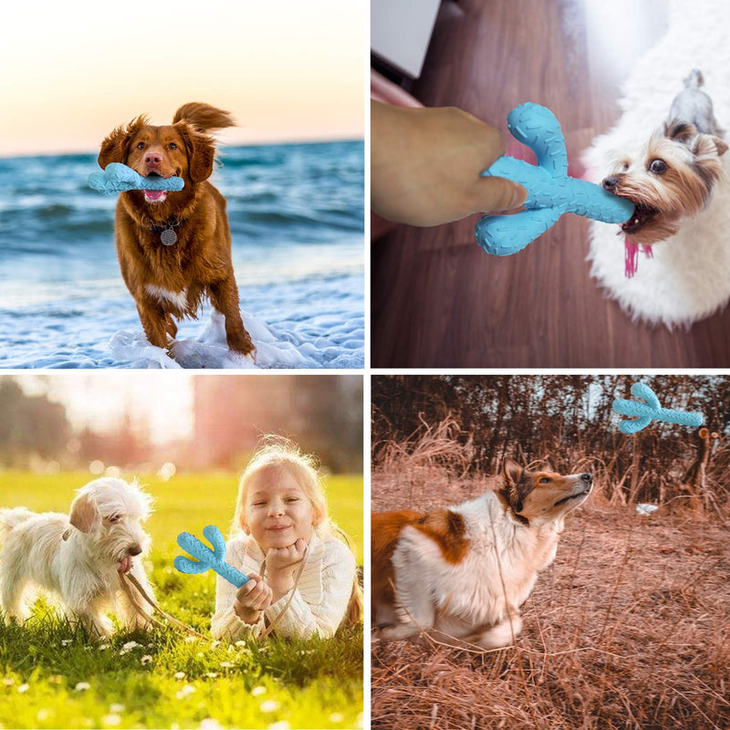 [Australia] - HAOPINSH Dog Chew Toys, Rubber Aggressive Dog Chewers Durable Tough Dog Toys Cactus Dental Toy for Training and Cleaning Teeth 