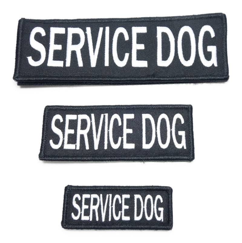 [Australia] - Leash Boss Service Dog Vest Patches - Embroidered 2 Pack - Hook and Loop Both Sides - 3 Sizes Large - 2 x 6 Inch 