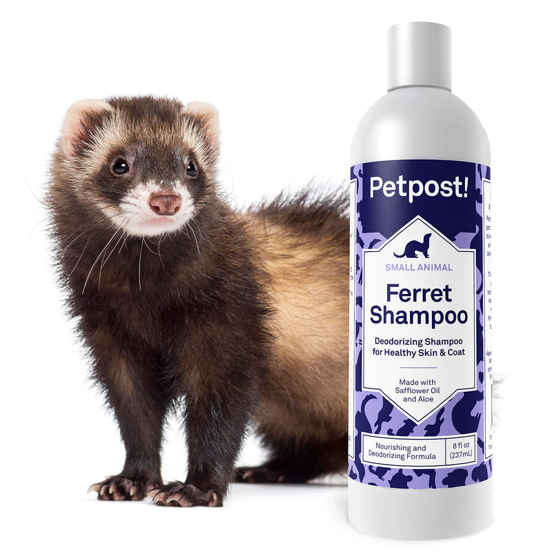 Petpost | Ferret Shampoo - Naturally Effective Deodorant Shampoo for Ferrets and Small Animals - Healthy Skin & Coat Formula (8 oz.) 236.6 ml (Pack of 1) - PawsPlanet Australia