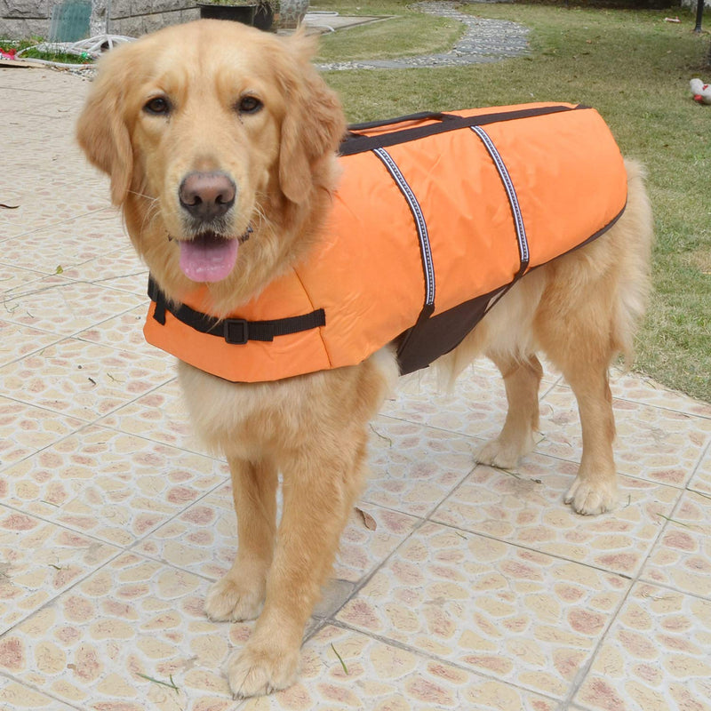 Lovelonglong Pet Clothing Dog Lifejacket Life Jackets for Large Medium Small Dogs Swimming Safe Boating Coat Dog Swim Protect Outwear XS (Rec.5-8 Pounds) Orange - PawsPlanet Australia