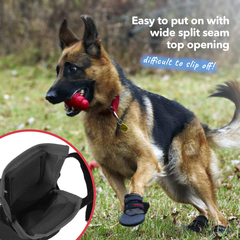 Ultra Paws Light Duty Water Resistant Dog Boots for Small, Medium and Large Dogs Black - Light Duty Size 7 - 3" W - PawsPlanet Australia