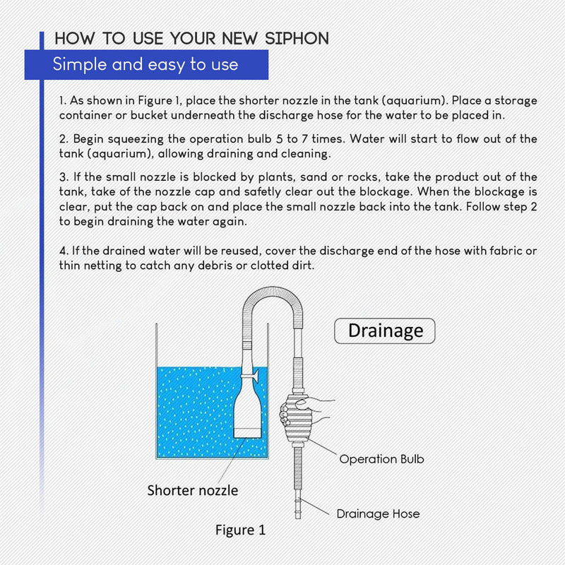 [Australia] - Aquarium/Fish Tank Siphon and Gravel Cleaner - A Hand Syphon Pump to drain and replace your water in minutes! 