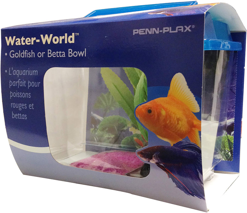 [Australia] - PENN PLAX (NWK25) Goldfish Betta Fish Bowl With Decorations Plastic 1.25 Gallon Bowl With Lid 