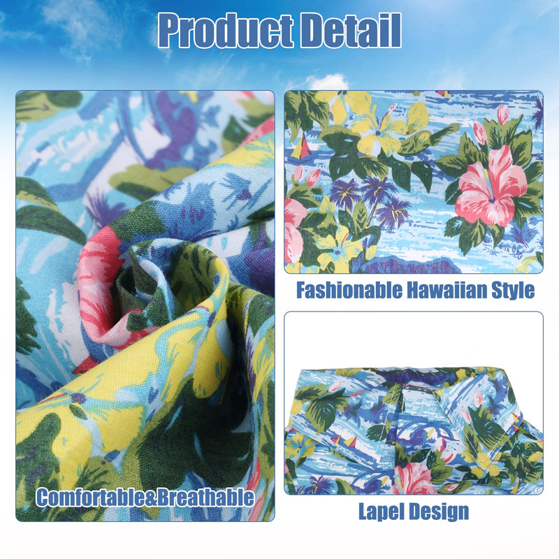 EXPAWLORER Hawaiian Dog Shirt - Summer Hawaii Style Breathable Floral Polo T-Shirts Cool Clothes for Small Medium Large Dogs Cats Pets - PawsPlanet Australia