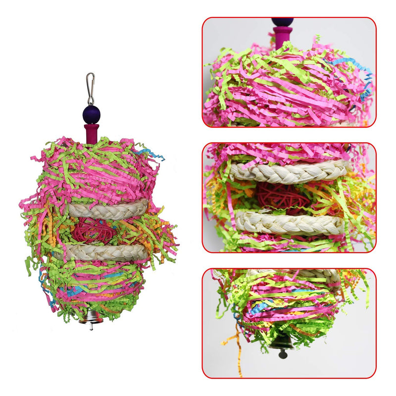 [Australia] - RYPET Bird Shredder Toys - Parrot Foraging Hanging Toy for Cockatiel Conure African Grey Amazon (3 Pack) 